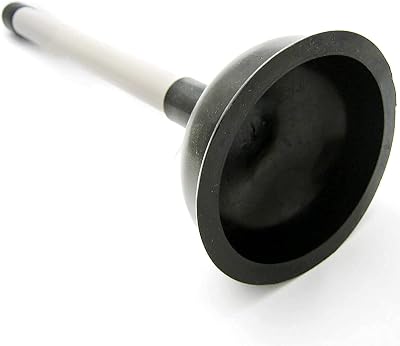 HAADI Sink Plunger 100mm Cup, 225mm Handle, White/Black – Lightweight
