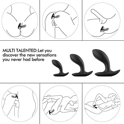 Butt Plug Trainer Kit for Comfortable Long-Term Wear,3Pcs Silicone Anal Plugs Training Set with Flared Base Prostate Massager Adult Sex Toys for Men and Women