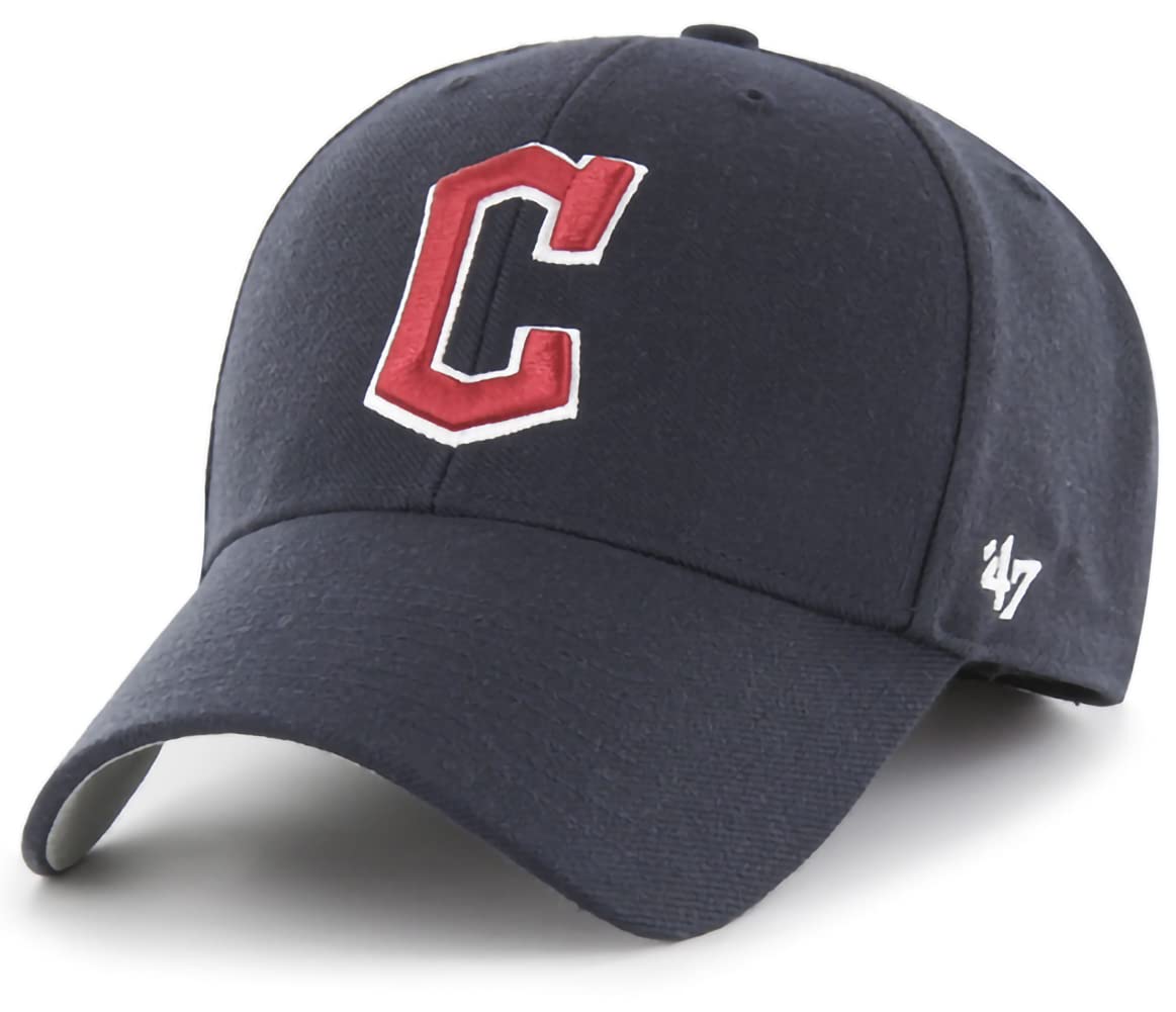 Photo 1 of '47 MLB Team Color Primary Logo MVP Adjustable Hat, Adult One Size Fits All - Cleveland Guardians - Navy