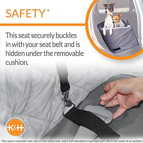 K&H Pet Products Bucket Booster Dog Car Seat with Dog Seat Belt for Car, Washable Small Dog Car