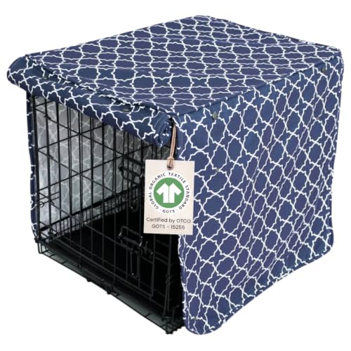 Molly Mutt Romeo & Juliet Dog Crate Cover, 100% Cotton Canvas Cover with 2 Roll…