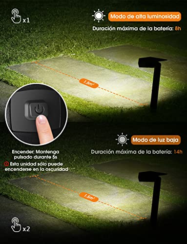 GOLUMUP 36 LED Solar Lights for Outdoor Garden Solar Spotlights Outdoor Waterproof IP67 Solar Lamps for Garden, Patio, Driveway, Pool and Camping – Warm White (6 Pieces)
