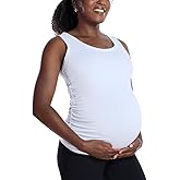 Motherhood Maternity Women's Side Ruched Scoop Neck Pregnancy Tank Top
