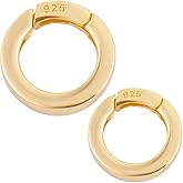SUNNYCLUE 1 Box 2 Sizes 925 Sterling Silver Spring Clasp Spring Gate Rings Golden Metal O Rings Bracelet Necklace Shortener Clasp Jewelry Clasps for Jewelry Making Supplies DIY Bracelets Necklaces