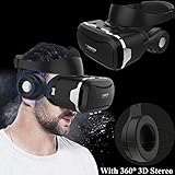 3D Virtual Reality Headset, Tsanglight VR Headset/Glasses with Built-in 3D Headphones for 4.5-6.0" Android/iOS for Samsung Galaxy S7 Edge S6, iPhone 7 6 6S Plus etc
