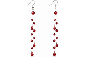Vampire Earrings for Women, Red Blood Drop Gothic Halloween Jewelry | Long Teardrop Vampire Jewelry, Gothic Earrings, Dramati