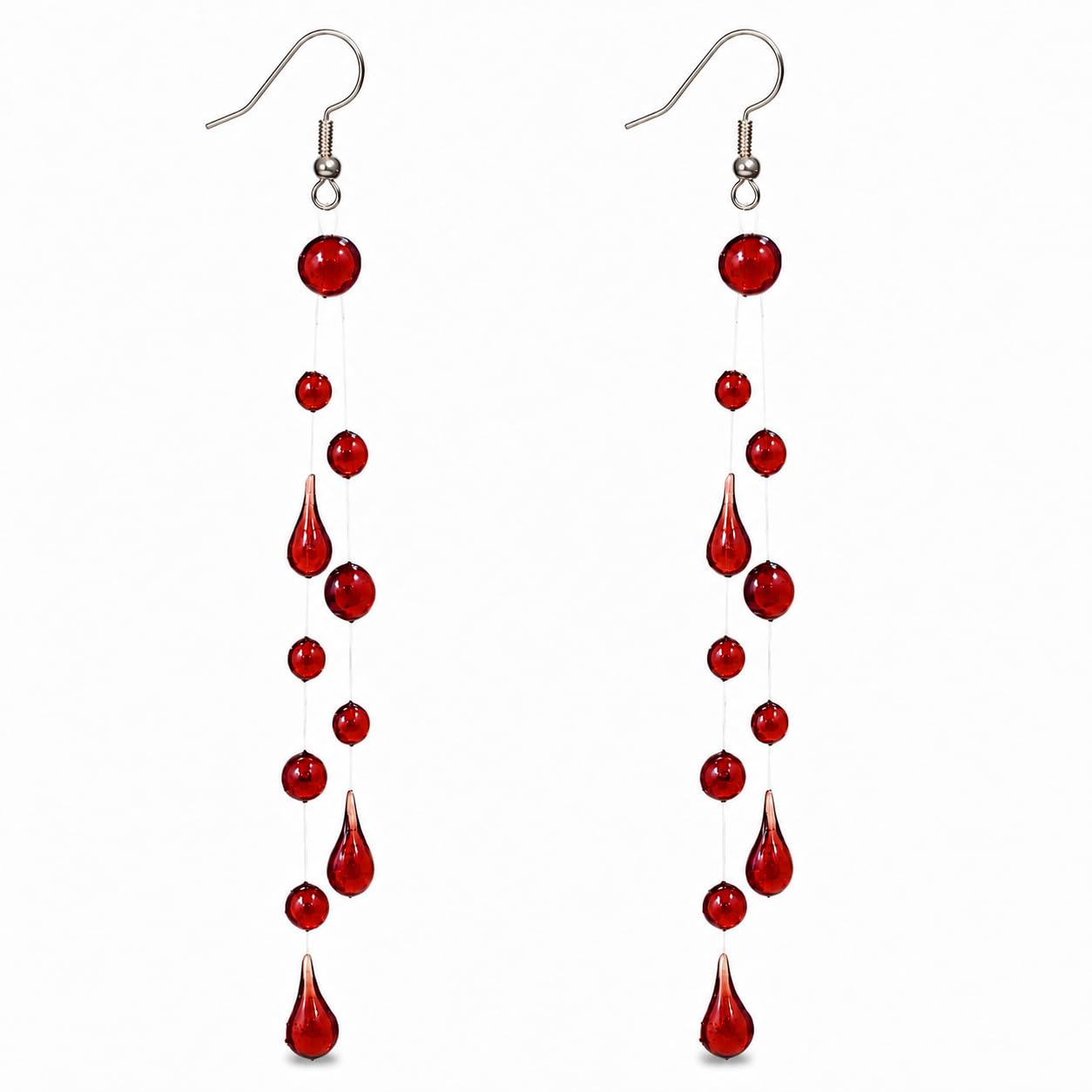 Vampire Earrings for Women, Red Blood Drop Gothic Halloween Jewelry | Long Teardrop Vampire Jewelry, Gothic Earrings, Dramati