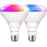 ANWIO BR30 Matter Wi-Fi Smart Light Bulbs Alexa, Compatible with Apple HomeKit, Google Assistant, SmartThings, E26 RGB Color 