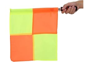 ZAWELIYO 2PCS Linesman Flag, Referee Flag, Soccer Referee Flag Set Waterproof Referee Soccer Officiating Flags Linesman Yello