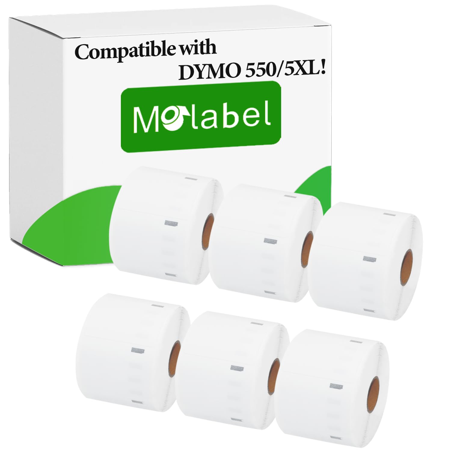 Molabel Multi-Purpose Labels 6 Rolls for Dymo S0722540 11354-chip 57mm x 32mm Compatible with Dymo LabelWriter 550, 550 Turbo, or 5XL. Printers 1000 Labels per Roll
