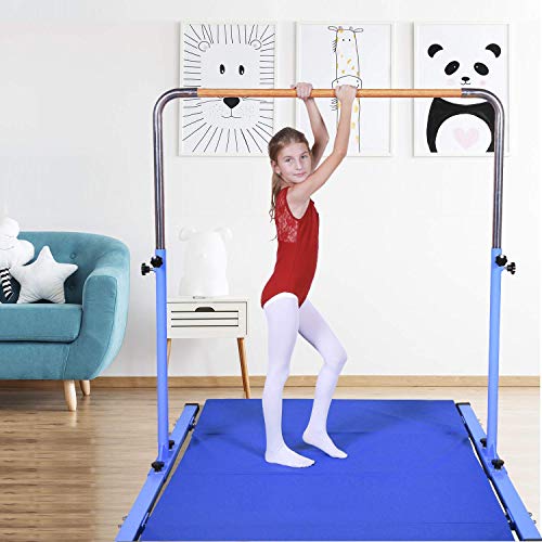 SHIWEI Gymnastics Training Bar Height Adjustable 3' to 5' Horizontal
