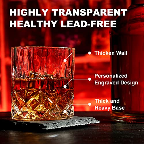 exreizst Juego de Vasos para Whisky de Regalo, con 2 Vasos para Whiskey, Rocas de Whisky – Juego de Caja de Bourbon escocés, Ideal Regalos para Hombres,Papá, Novio,Marido,Cumpleaños Navidad