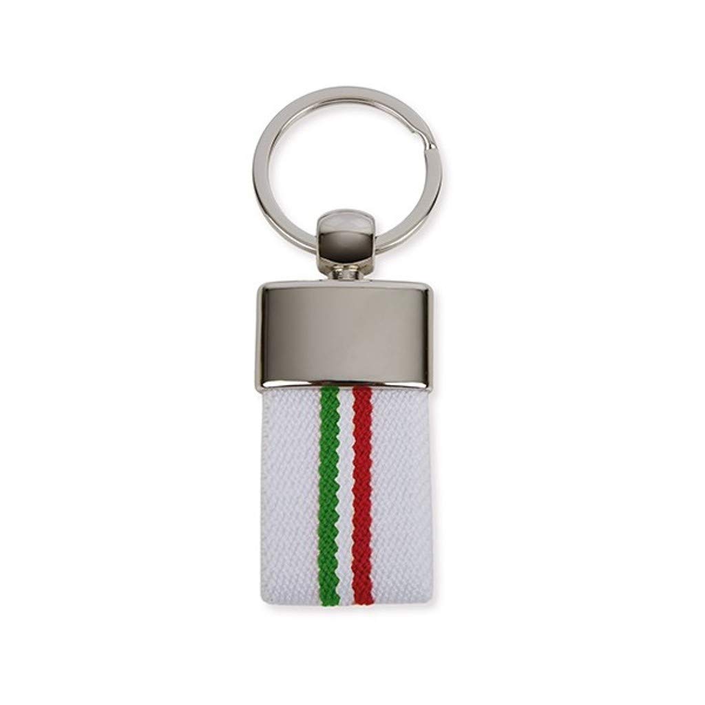 N/A. CANVAS KEYCHAIN WITH FLAG OF ITALY (White with Flag of Italy)