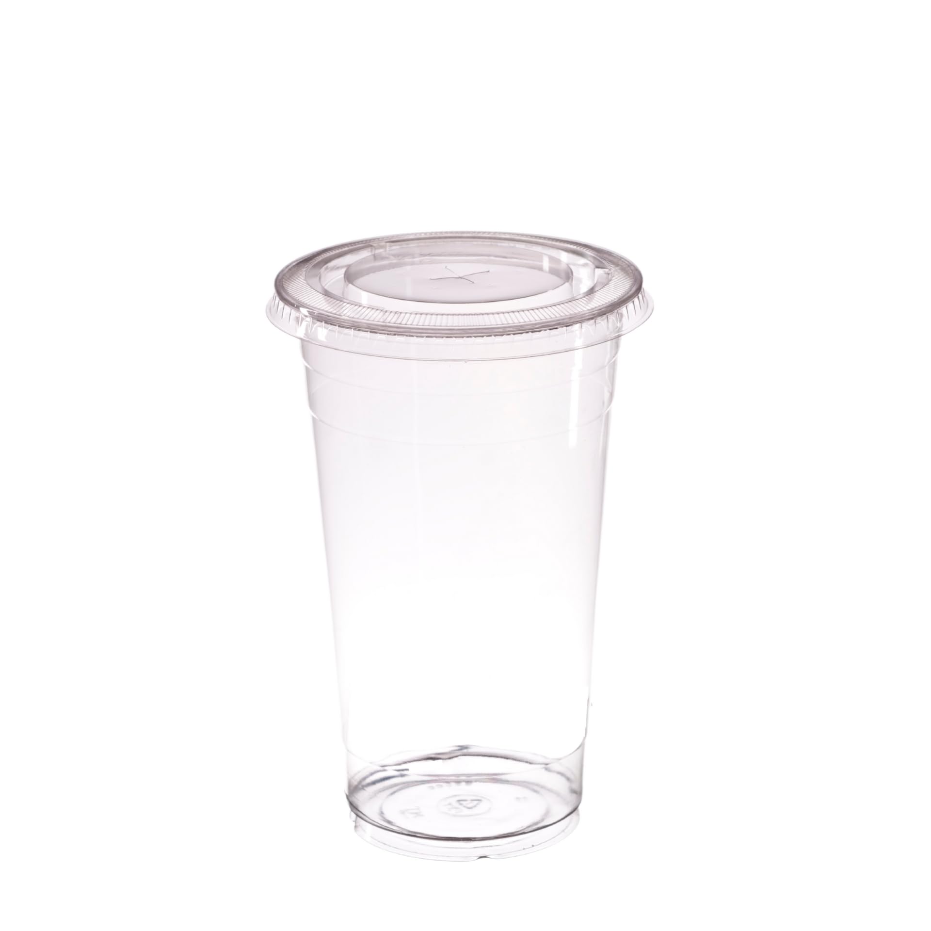 AIOS 50 x Recyclable PET Takeaway Cups with Flat Cross Hatch Lids. for Drinks on The Move. (Small: 300ml/10.6oz)