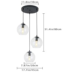 LMSOD Globe Pendant Light, Modern Hanging Lighting