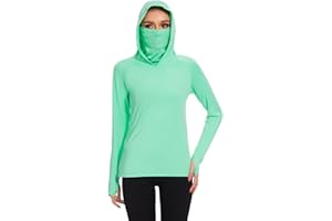 BASSDASH Women’s UPF 50+ Sun Protection Hoodie with Face Mask Neck Gaiter Breathable Long Sleeve Shirt for Hiking Fishing