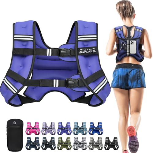 BAGAIL Gewichtsweste für Krafttraining, Brustgröße Verstellbar, Praktische Tasche, mit Eisensand Gefüllte, Ideal für Fitnessstudio-Workouts, Yoga-Training & Aer
