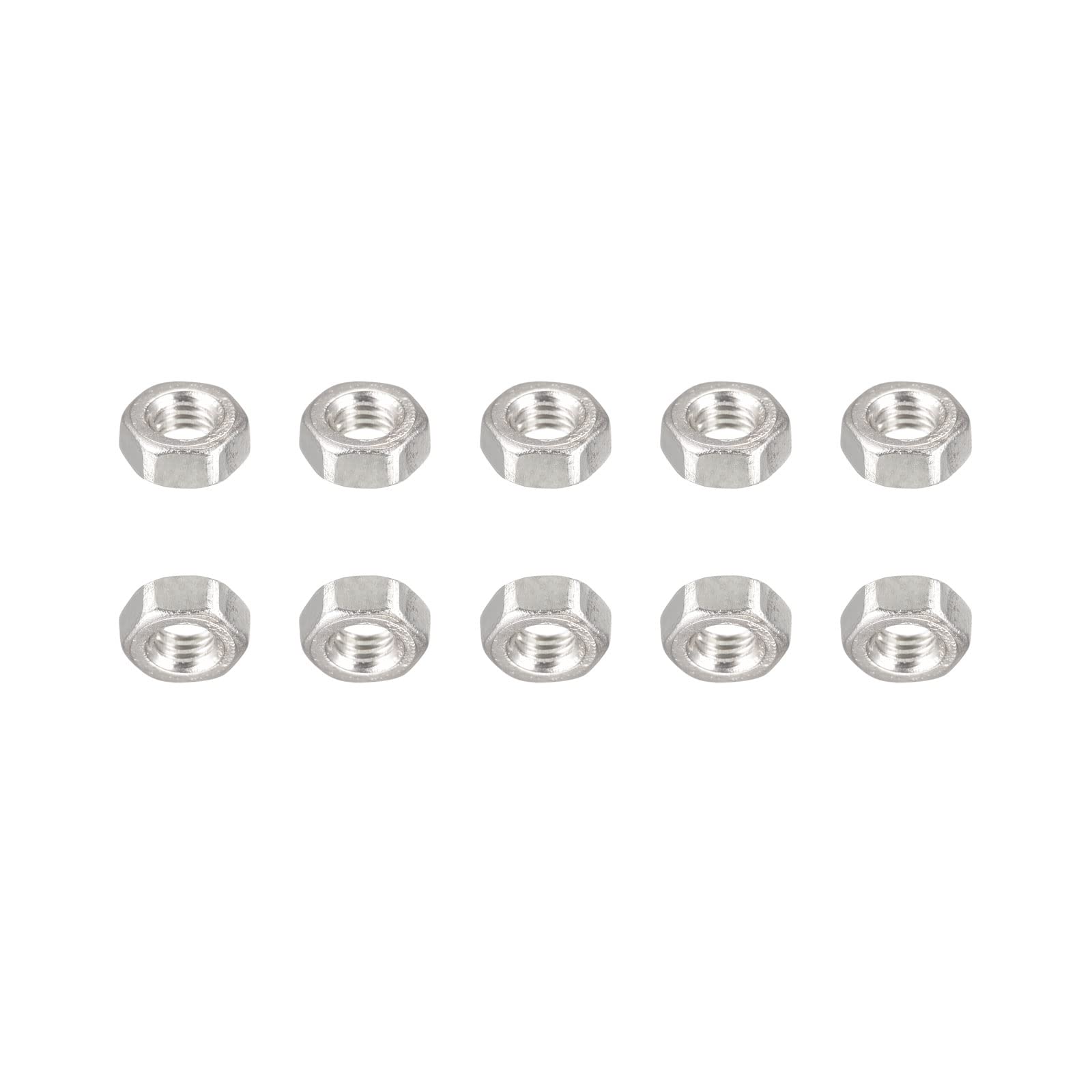 DTGN M3x0.5mm(DxP) Hex Nuts - 100Pack - Good for Home Garage Repair - 304 Stainless Steel Hexagonal Nuts - Silver Tone