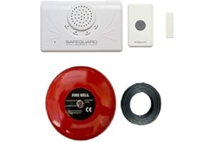 Safeguard Supply Door Alarm for Business When Entering - Commercial Series Wireless Door Chime with Loud 6 Inches Alarm Bell Ideal for Warehouse & Business Locations Needing A Loud Doorbell