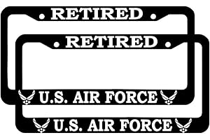 HDTVTV for Retired Air Force License Plate Frame,Chrome Tag Plate Number Plate for Air Force Plate Frames