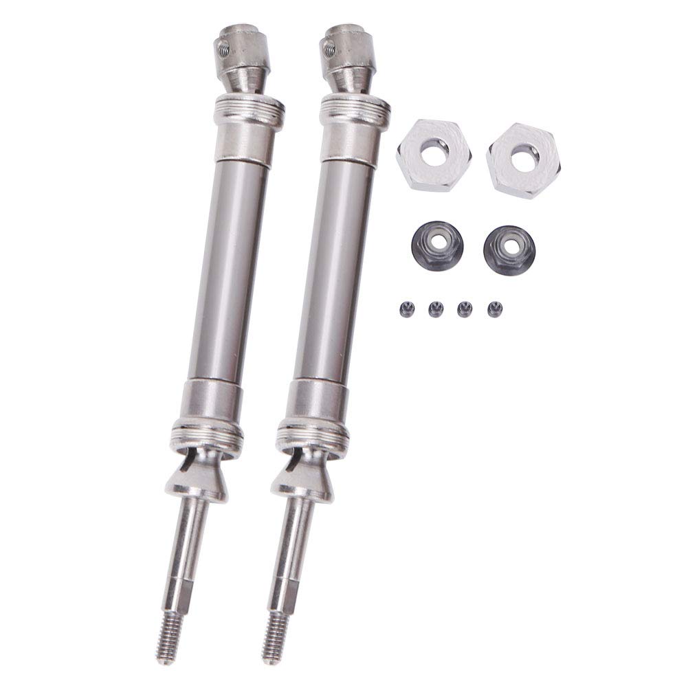 Rear CVD Drive Shaft Set,plplaaoo Slash 4x4 Drive Shaft, Slash 2wd Upgrades, Slash 2wd Drive Shaft,Metal Rear CVD Drive Shaft Set Fit for 1/10 RC Car NSV775(Titanium color), px9200-28 Rear CVD Dr