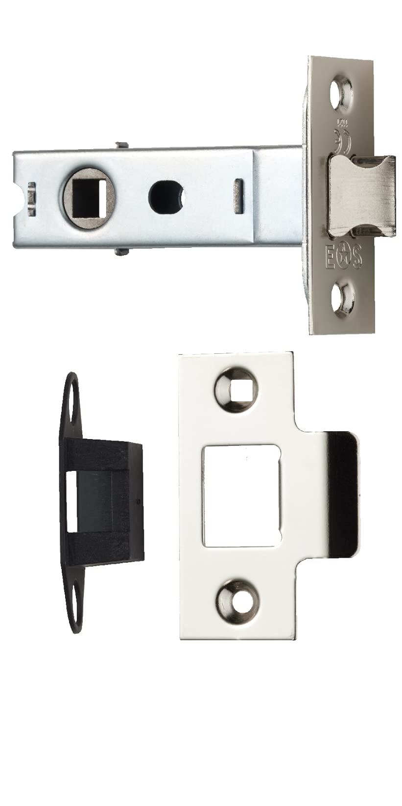 CE Bolt-Through Tubular Latch - 64mm / 2.5 inch Back Set - Polished Nickel