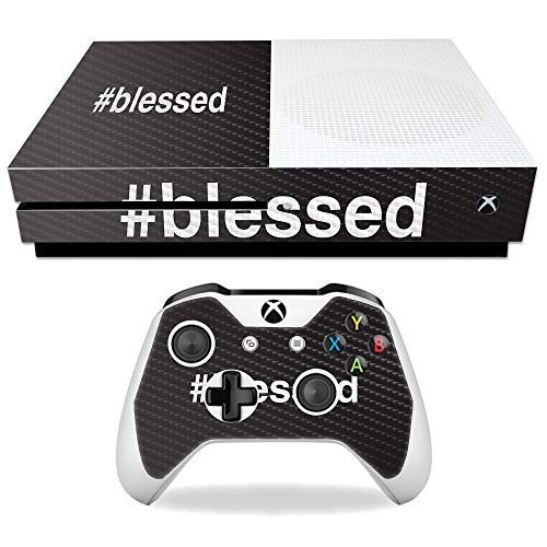 MightySkins Carbon Fiber Skin for Microsoft Xbox One S - Blessed | Protective,…