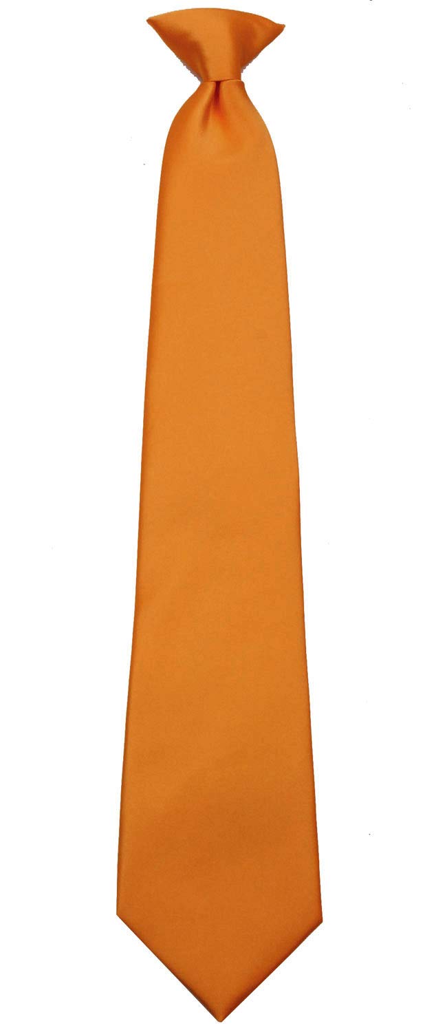 Mens Solid Color Clip On Easy to Remove Clip Necktie Ties, Bronze, One size