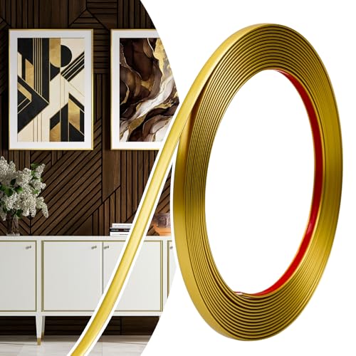 JSIWOTH Peel and Stick Wall Molding Trim Matte Gold