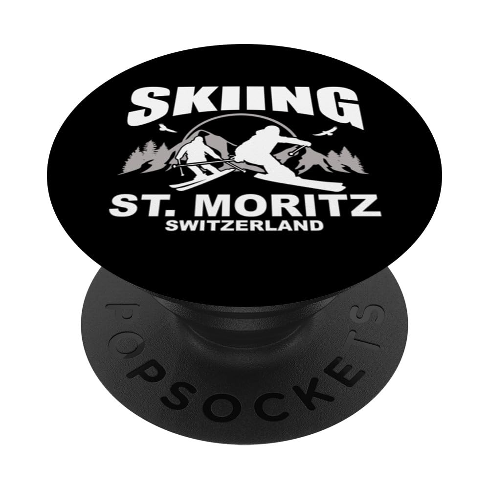 Freeride Skiing St. Moritz Switzerland PopSockets Swappable PopGrip