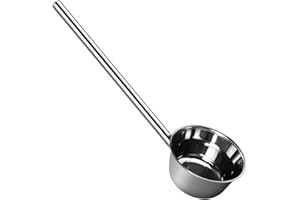 Toyvian Stainless Steel Water Ladle Long Handle Practical Kitchen Scoop for Watering Flowers and Cooking