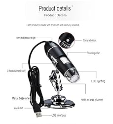 WQYWWLFR USB Digital Microscope 50X to 1000X, 8 LED