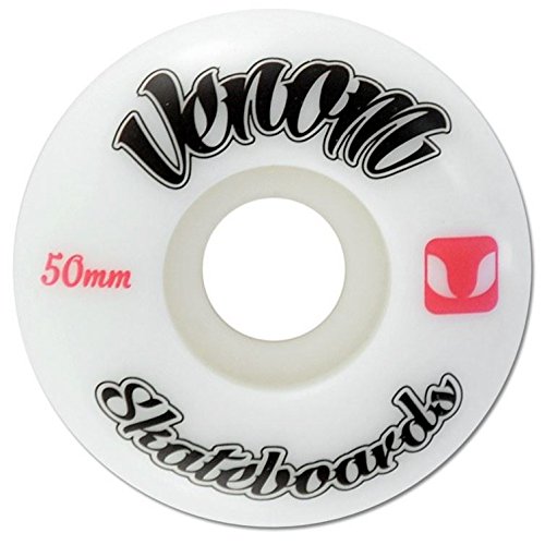 Venom Skateboards Wheels 99a Urethane for Street Skating Skateparks White Set of 4 Size 50mm