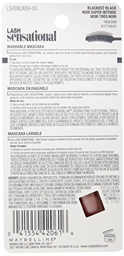 MAYBELLINE NEW YORK LASH SENSATIONAL MASCARA, BLACKEST BLACK, 0.32 FLUID OUNCE