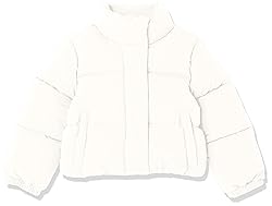 Amazon Essentials Girls' Cropped Full-Zip Puffer