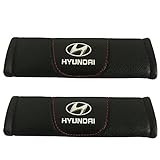 Jimat 2pcs Hyundai Logo Black Leather Car Seat Safety Belt Strap Covers Shoulder Pad Accessories Fit For Hyundai Accent Elantra Ioniq Kona Nexo Santa Fe Sonata Veloster Tucson