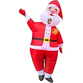 Arokibui Red Inflatable Santa Claus Costume Blow up Santa Costume Cosplay Party Halloween Christmas Suit Xmas Suit Christmas Decor