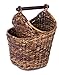 BirdRock Home Seagrass Magazine and Bathroom Basket - Hand Woven Toilet Paper Holder with Pocket - Espresso - Stylish Decorative Design - Wooden Basket Décor - Dispenser