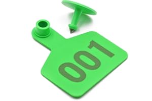 M.Z.A Cattle Ear Tags Numbered Ear Tags for Sheep Cows Goats Pigs Animal Calf Livestock Ear Tag 001-100 (Green)