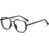 YMRFW Aviator Blue Light Blocking Glasses for Women Men Trendy Metal Frame Computer TV Eyeglasses Anti Eyestrain