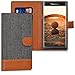 Wallet Case Compatible with BlackBerry Priv - Fabric Faux Leather Cover with Card Slots, Stand -