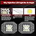 DWVO Flush Mount LED Pods 4.8Inch 2PCS 42W Triple Row 6300LM PCS Upgrade Chipset Flood Spot Combo Beam for Driving Lights Boat LED Work Lights