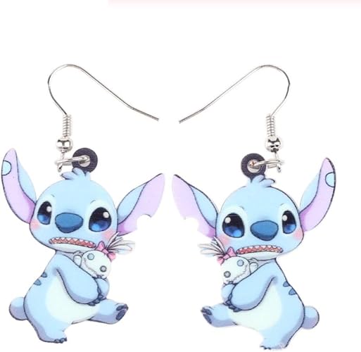 Acrylic Printed Stitch Statement Drop Earrings Amazon.co.uk Jewellery