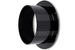 ALLVENT Dryer Vent Wall Plate 4" Black Plastic Straight Duct Connector Flange Wall Trim Pipe Collar for Heating Cooling Ventilation System(100mm)