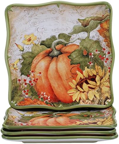 Certified International Botanical Harvest 10.5-inch Dinner Plates (Pack of 4)
