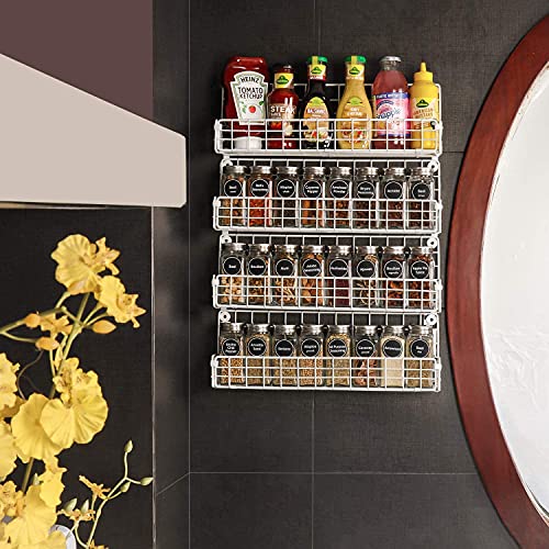 Xcosrack Spice Racks Organizer Wall Mounted 4Tier Spice Racks,Great