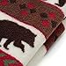 Blanket Throw Brown Bear and Pine Trees Pattern White Background Soft Lightweight Coral Fleece 230GSM for Baby 50 X 60
