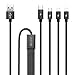JASTEK 2Pack Charging Multi Cables, 3.3 ft (1M) 4 in 1 Braided Multiple Charging Cable Alluminum Adapter Connector with Type C, 2x 8 Pin Lighting, Micro USB for Universal Use - Black