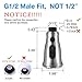 G1/2 Male Kitchen Faucet Pull-Out Spray Head 0.8 inch Replacement Part Brushed Nickel Peppermint