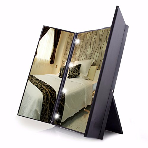 Cosmetic mirror,charminer tri-fold lighted led mirror /desktop mi…